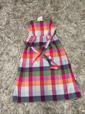 Multicolor Plaid Sundress with Tie Waist